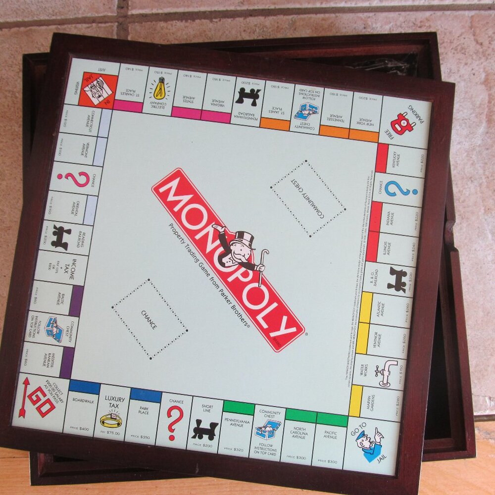 Scrabble Monoply Travel Size Wooden Box Game